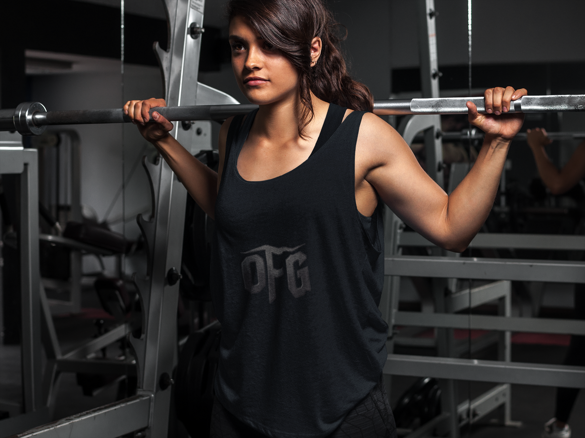 0FG Women’s Racerback Tank Top – Unapologetic Streetwear Gym Tank Zero F*cks Given Fitness Apparel
