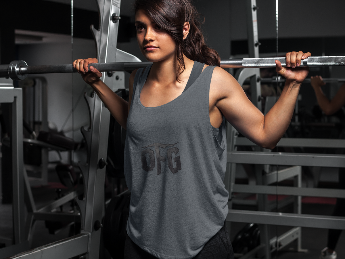 0FG Women’s Racerback Tank Top – Unapologetic Streetwear Gym Tank Zero F*cks Given Fitness Apparel