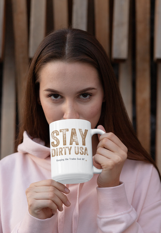 Stay Dirty USA, Keeping the Trades Cool AF! Ceramic Mug, (11oz, 15oz)